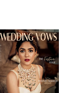 Mrunal Thakur in bridal jewellery by Narayan Jewellers for Wedding Vows September 2020 issue.