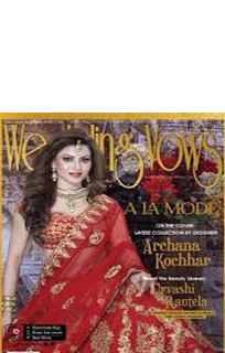 Actress Urvashi Rautela wore our jewellery for the cover shoot of the prestigious wedding vows magazine August 2016 issue. 
