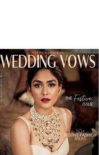 Mrunal Thakur in bridal jewellery by Narayan Jewellers for Wedding Vows September 2020 issue.